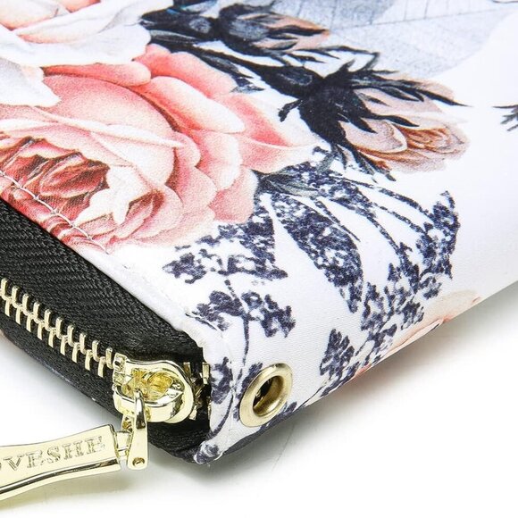 Women RFID Wallet Card Holder Slim Zipper Purse Coin ID Travel Clutch - Picture 4 of 9